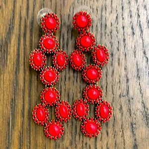 Stella & Dot red chandelier earrings!♥️